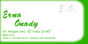 erno onody business card